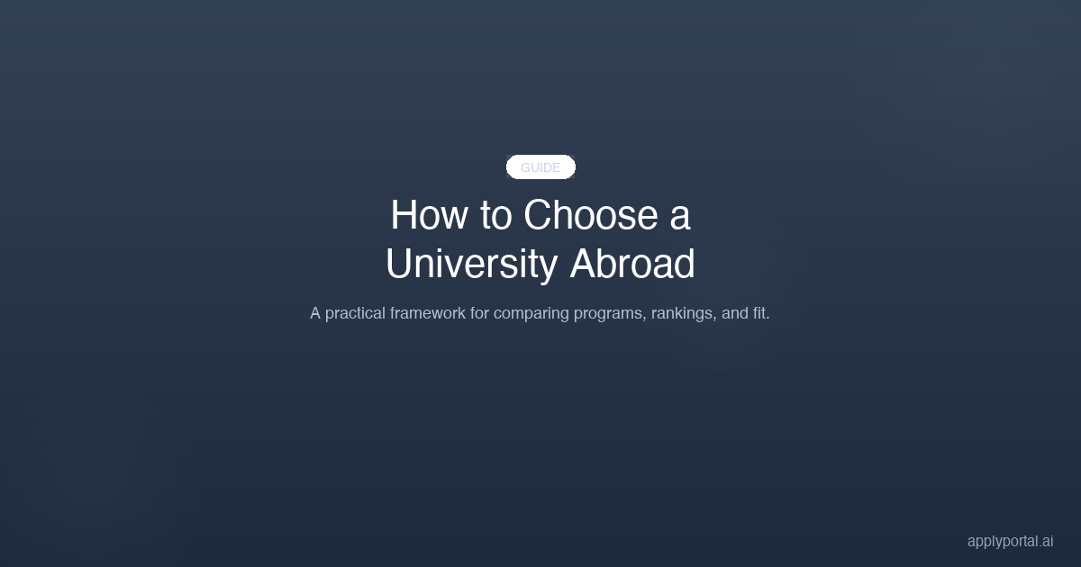 How to Choose a University Abroad: A Practical Guide for International Students