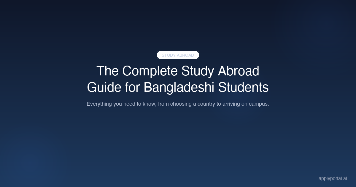 The Complete Study Abroad Guide for Bangladeshi Students (2026)